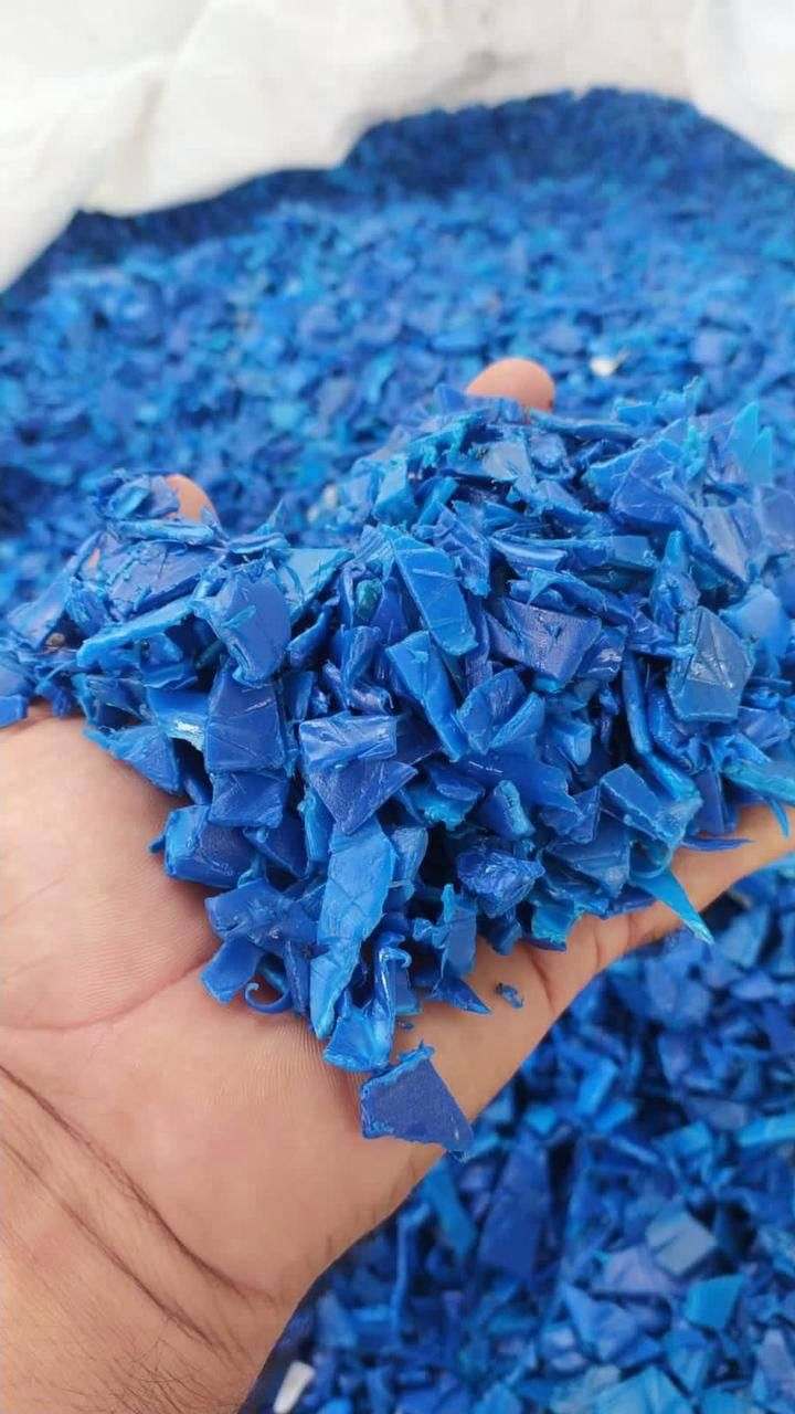 Recycled HDPE blue drum regrind